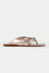 FORTE FORTE Leather Thong Slides in Platino