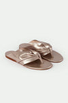 FORTE FORTE Leather Thong Slides in Platino