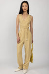 FORTE FORTE Linen Canvas High Waist Pant in Gold