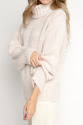 FORTE FORTE Mouliné Mohair Turtleneck Sweater in Borotalco