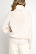 FORTE FORTE Mouliné Mohair Turtleneck Sweater in Borotalco