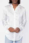 FORTE FORTE Silk Satin Shirt in White