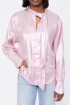 FORTE FORTE Silk Shirt in Metallic Rose