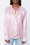 FORTE FORTE Silk Shirt in Metallic Rose