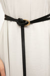 FRAME Twist Wrap Tie Belt in Noir