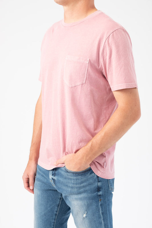 FRAME Short Sleeve Pocket Tee in Faded Lilac