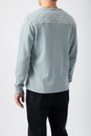 FRAME Long Sleeve Quilted Crewneck Shirt in Ice Blue