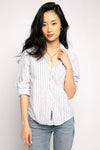 FRANK & EILEEN Barry Button Down Shirt in Black Dotted Stripe