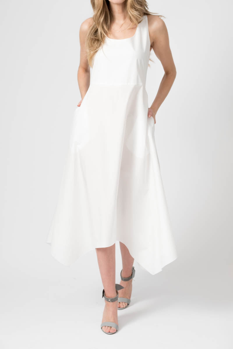 Fabiana Filippi Twofer Knit Dress | White Grey | T. Boutique 40 Fabiana Filippi Twofer Knit Dress | White Grey | T. Boutique 40