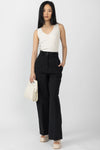 GENTRYPORTOFINO Knit V-Neck Top in Latte