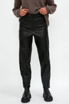 GENTRYPORTOFINO Cropped Leather Pant in Black