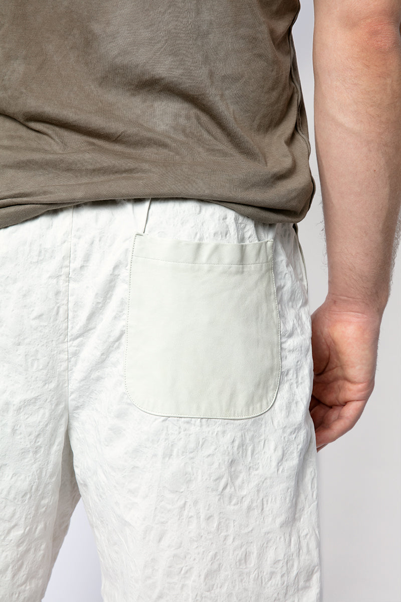 GIORGIO BRATO Leather Detailed Short in Bianco