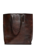 GIORGIO BRATO Leather Tote Bag in Moro Rust