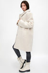 GIORGIO BRATO Reversible Shearling Coat in Ivory