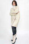 GIORGIO BRATO Reversible Shearling Coat in Ivory