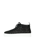 HENRY BEGUELIN High Top Leather Shoe in Trapuntato Nero