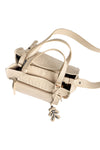 HENRY BEGUELIN Shopping Pocket Leather Bag in Old Iron Beige