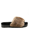 HENRY BEGUELIN Leather Slide with Fur in Renna