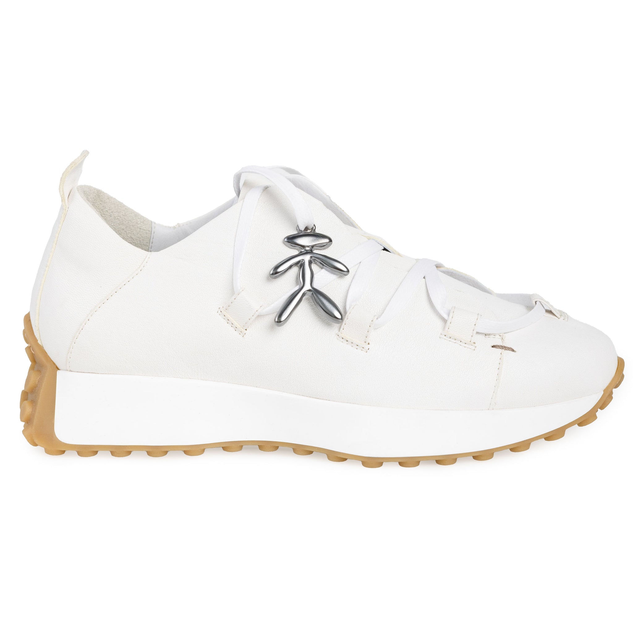 HENRY BEGUELIN Old Iron Leather Sneaker in Bianco
