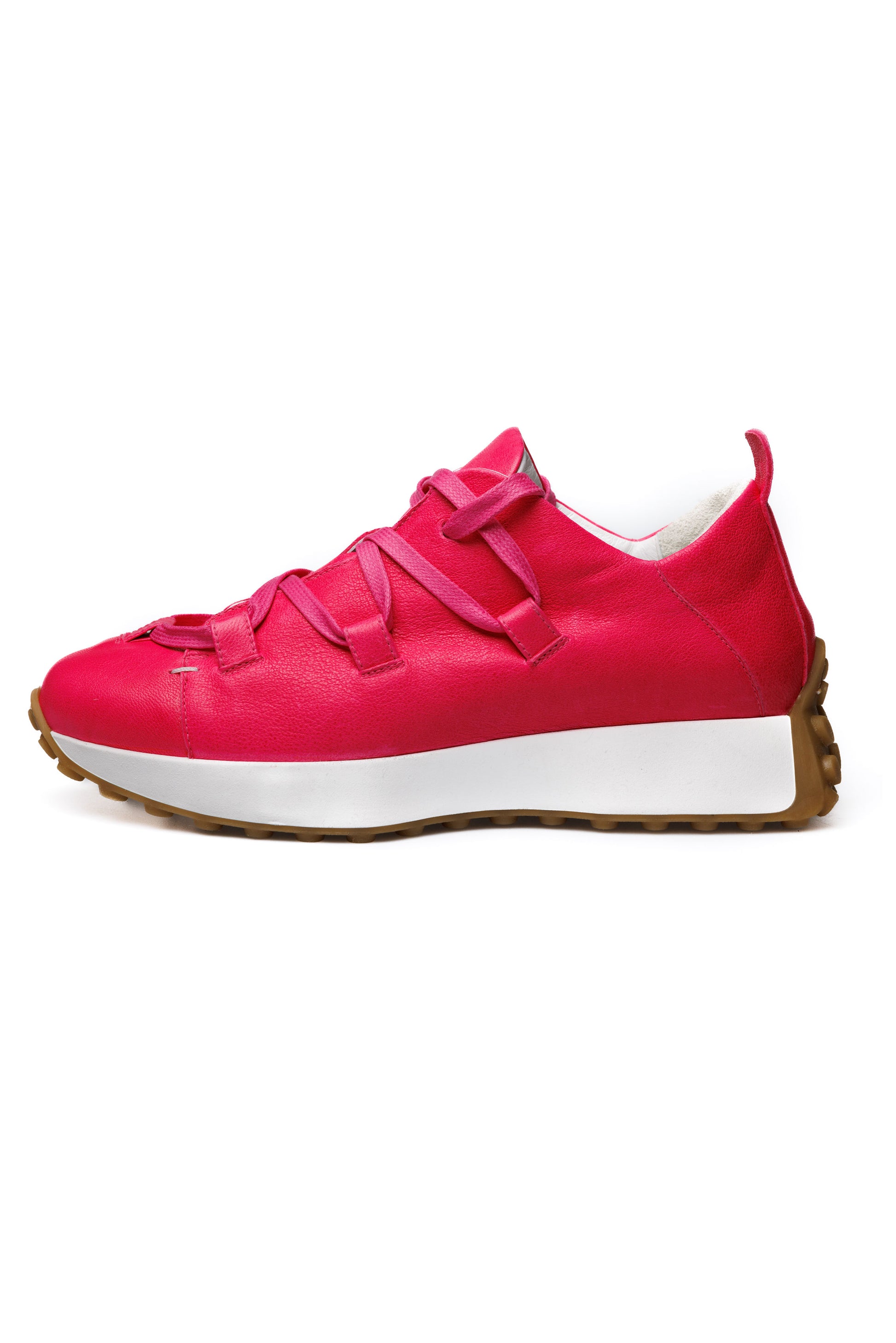 HENRY BEGUELIN Old Iron Leather Sneaker in Fuxia