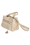 HENRY BEGUELIN Shopping Pocket Leather Bag in Old Iron Beige