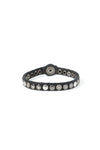 HTC LOS ANGELES Leather One Line Studded Bracelet in Black
