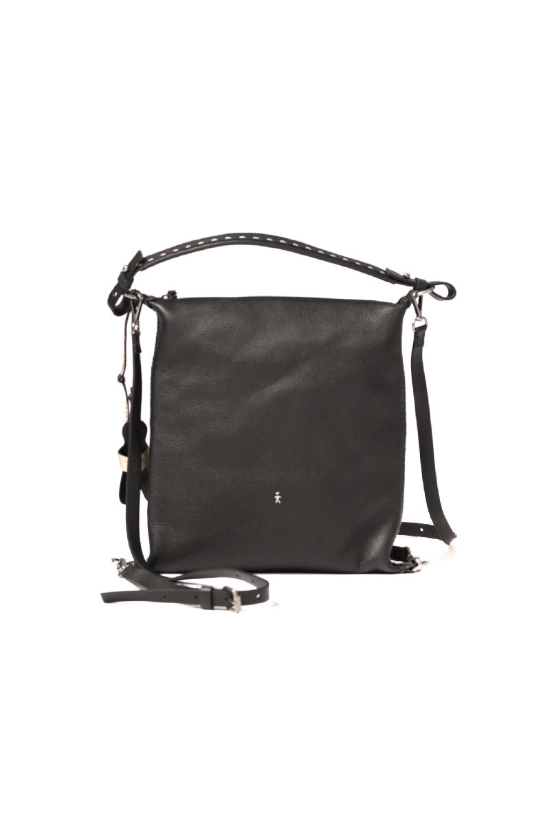 cervo leather backpack Woven Leather Backpack Sfumato Cervo in Nero