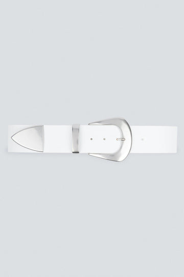 IRO Copp Leather Belt in White and Silver
