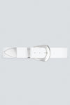 IRO Copp Leather Belt in White and Silver