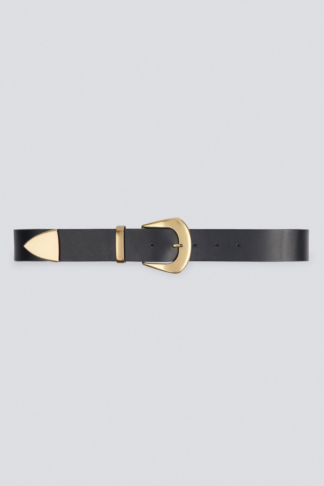 IRO Copp Leather Belt in Black and Gold