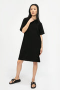 ISABEL BENENATO Cotton T-Shirt Dress in Black