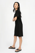 ISABEL BENENATO Cotton T-Shirt Dress in Black