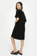 ISABEL BENENATO Cotton T-Shirt Dress in Black