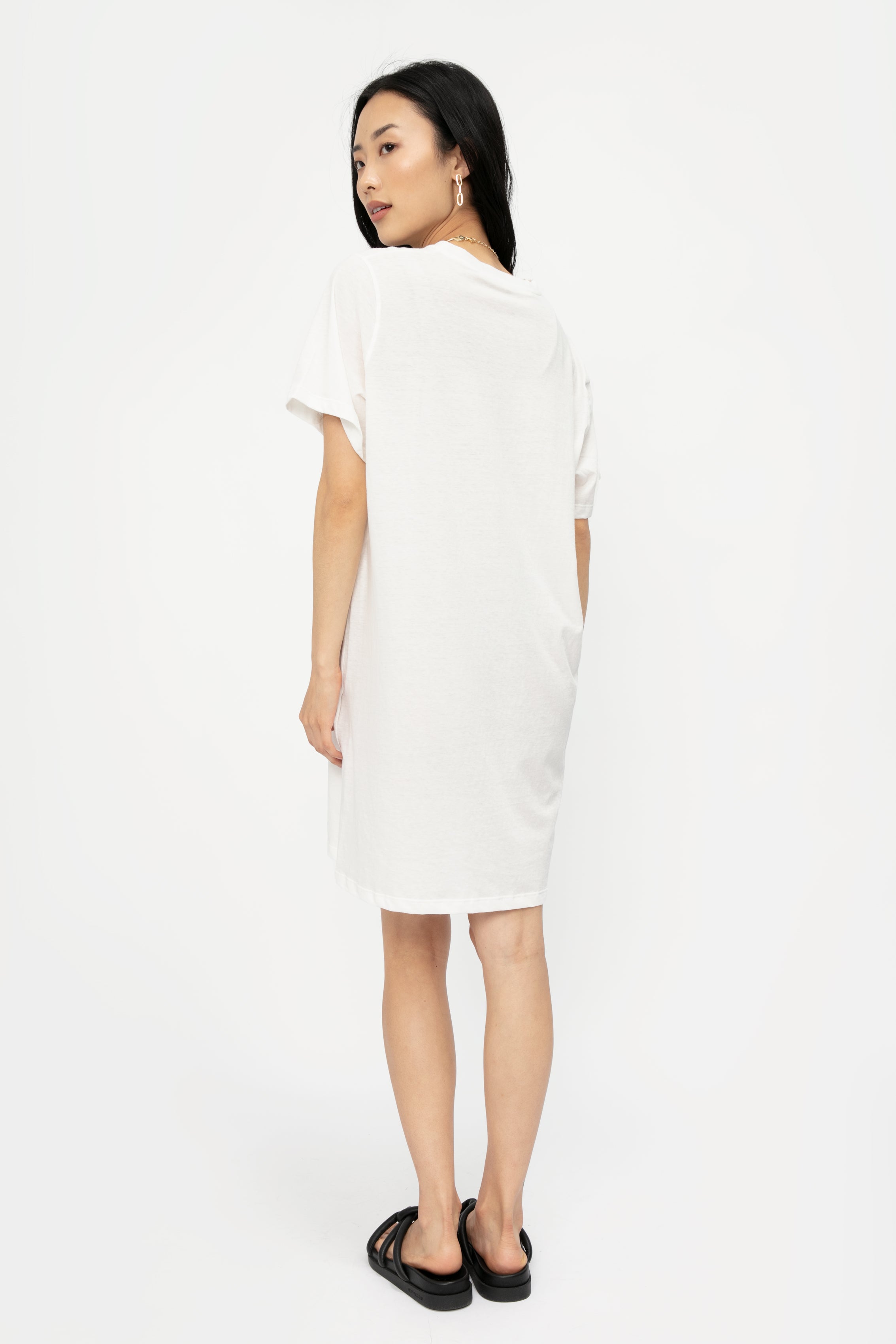 Cotton T-Shirt Dress in Off White XXS Cotton T-Shirt Dress in Off White XXS
