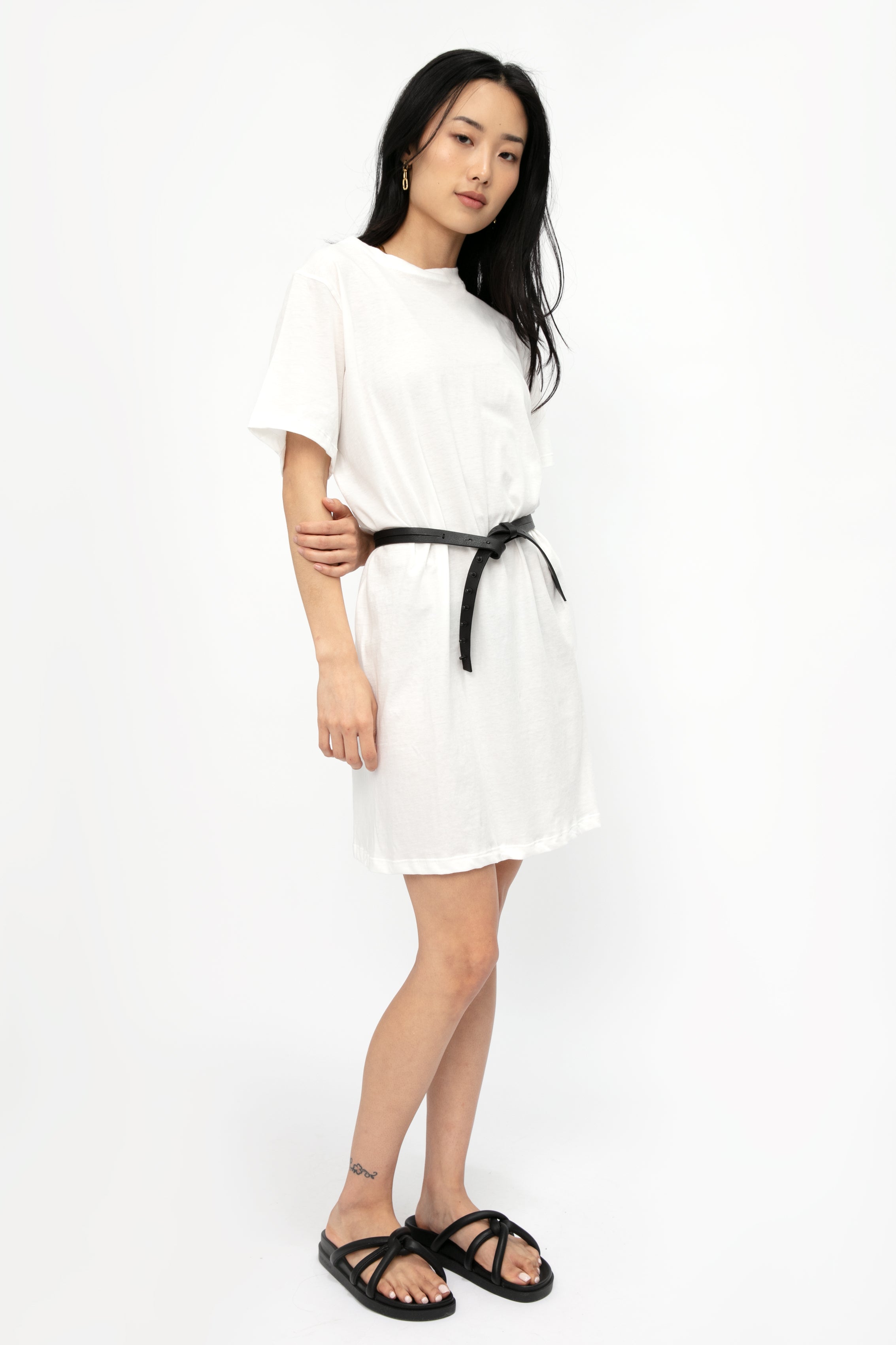 Cotton T-Shirt Dress in Off White XXS