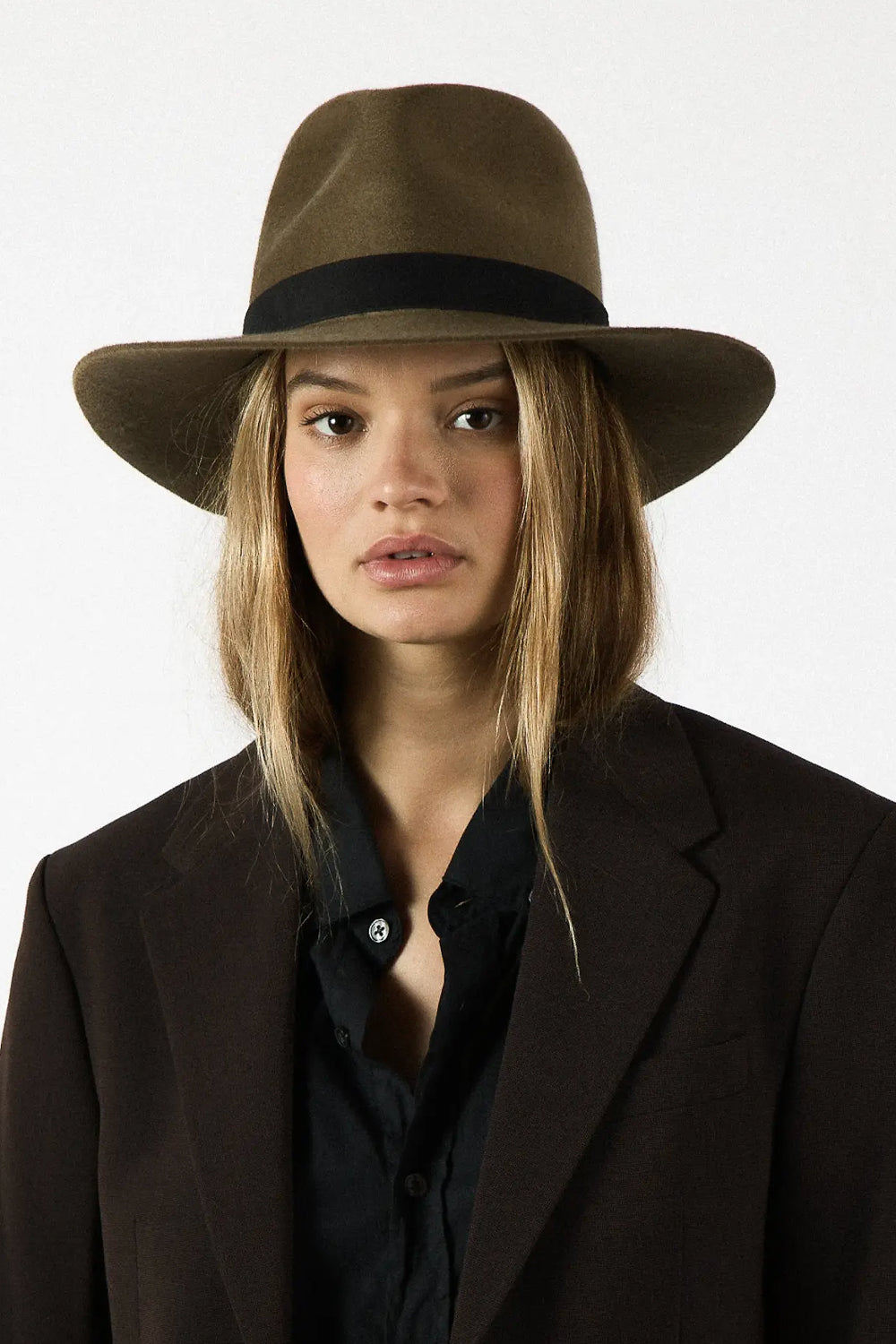 JANESSA LEONÉ Luca Fedora Hat in Camel