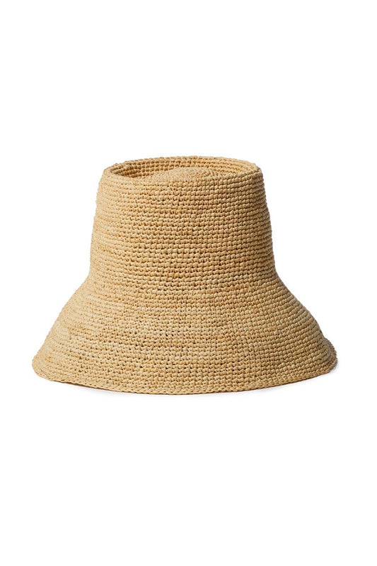 JANESSA LEONE Felix Woven Bucket Hat in Natural