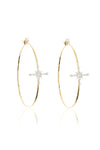 L.A. STEIN Diamond Stella Star Large Hoops Mixed Gold