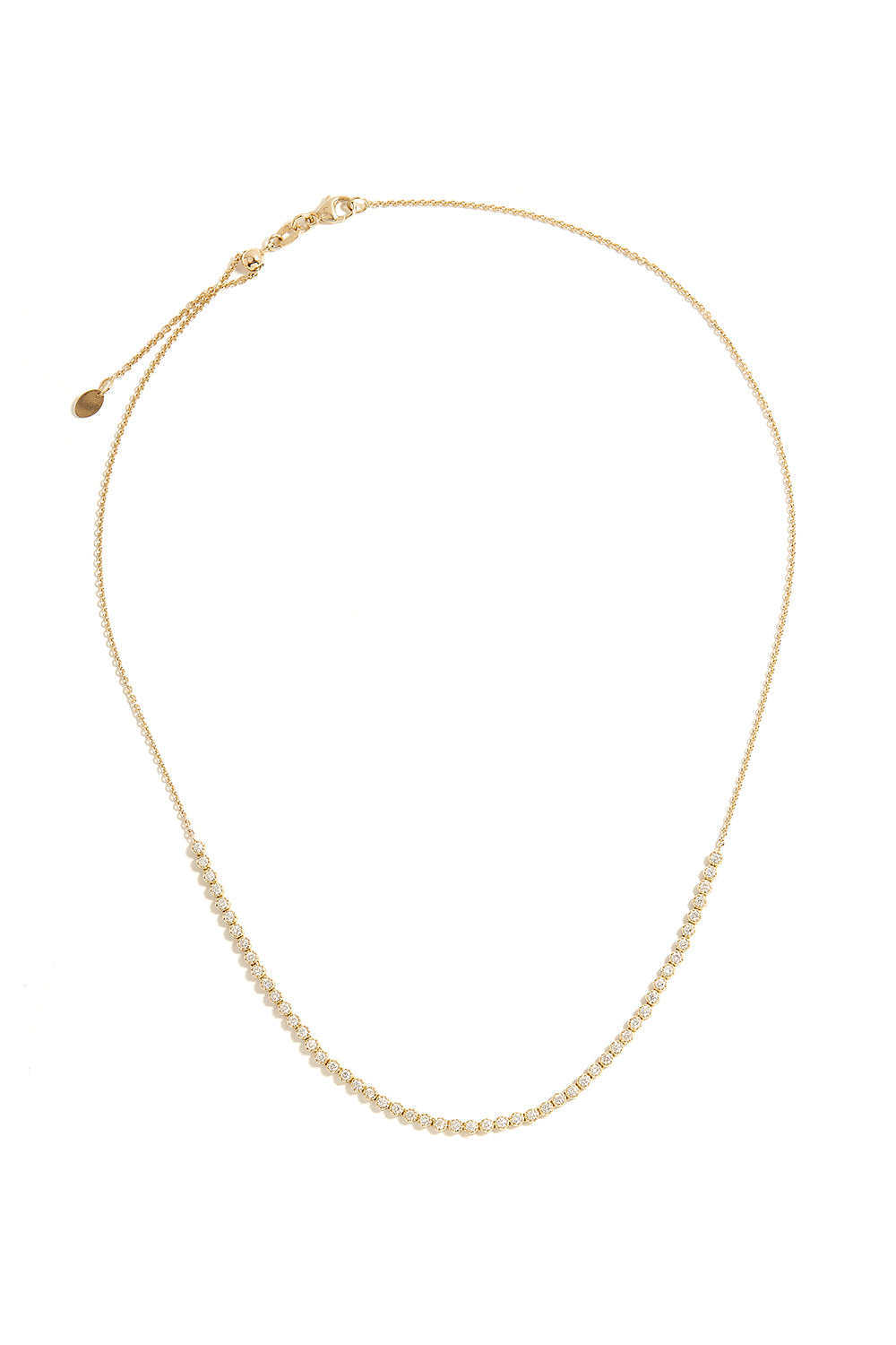 L.A. STEIN Small Diamond Tennis Necklace in Yellow Gold