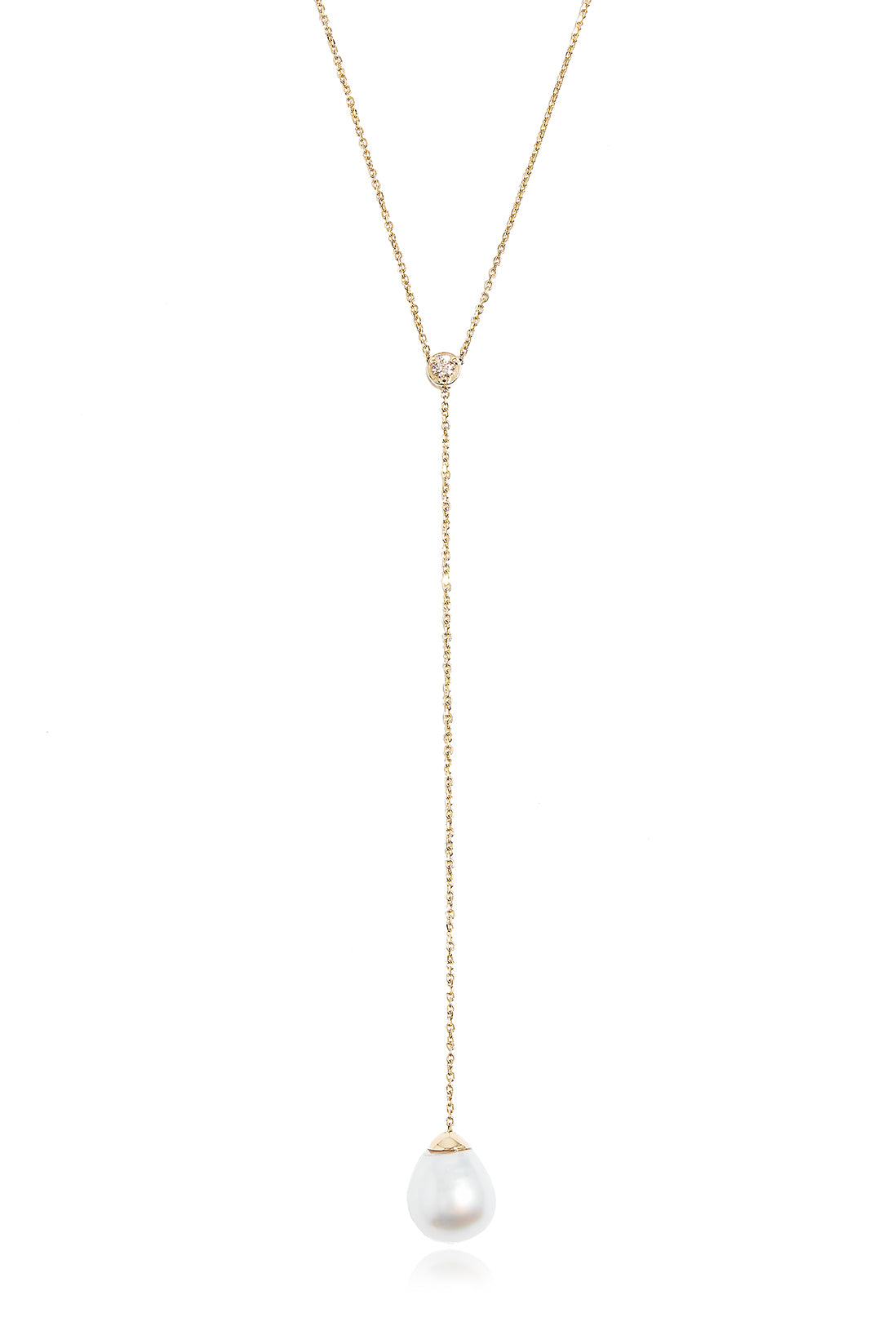 Adjustable Diamond Pearl Lariat