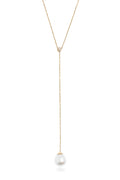 L.A. STEIN Adjustable Diamond South Sea Pearl Lariat