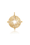 L.A. STEIN Large Hammered Matte Compass in 14k Yellow Gold