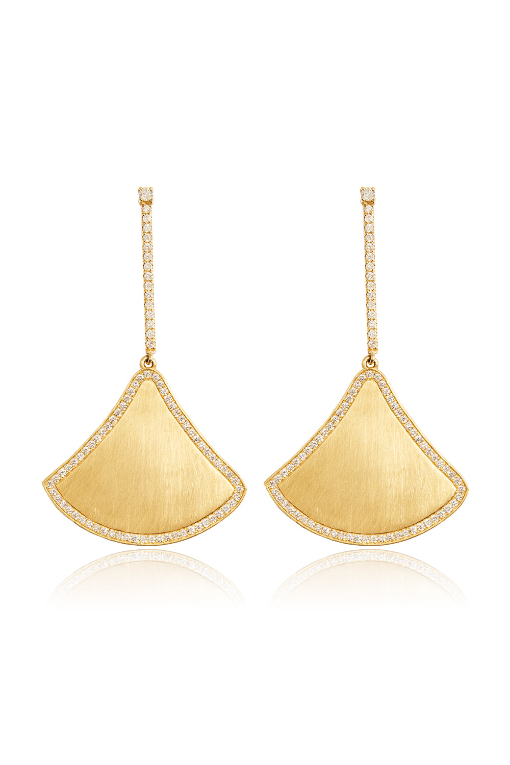 L.A. STEIN Diamond Kite Earrings in Matte 18k Yellow Gold
