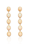 L.A. STEIN 5 Diamond Opal Earrings in 14k Yellow Gold