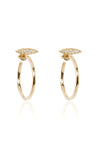 L.A. STEIN Diamond Marquise Small Gold Hoops