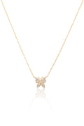 L.A. STEIN Diamond Pavé Butterfly Necklace in 14k Yellow Gold