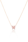 L.A. STEIN Pink Sapphire Pavé Butterfly Necklace in 14k Rose Gold