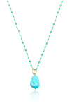 L.A. STEIN Sleeping Beauty Turquoise Nugget Necklace with Diamond