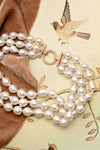 L.A. STEIN White South Sea Pearl Choker with Rose Gold Diamond Clasp
