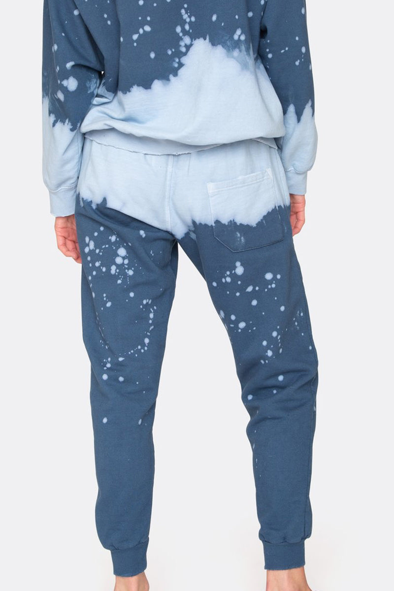 La Detresse Acid Wash Cotton Jogger Sweatpants Blue Anniversary Large MSRP buy $170